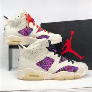 Air Jordan 6 Retro Quai 54 Purple Sail CZ4152-101 Men’s Sneakers - Size 10